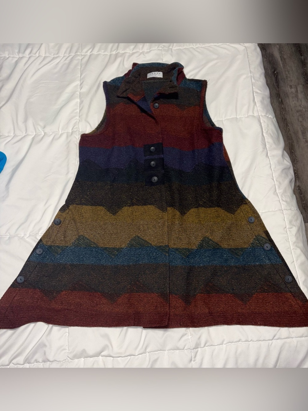 Terra SJ Apparel Multicolor Art to Wear Cardigan Small